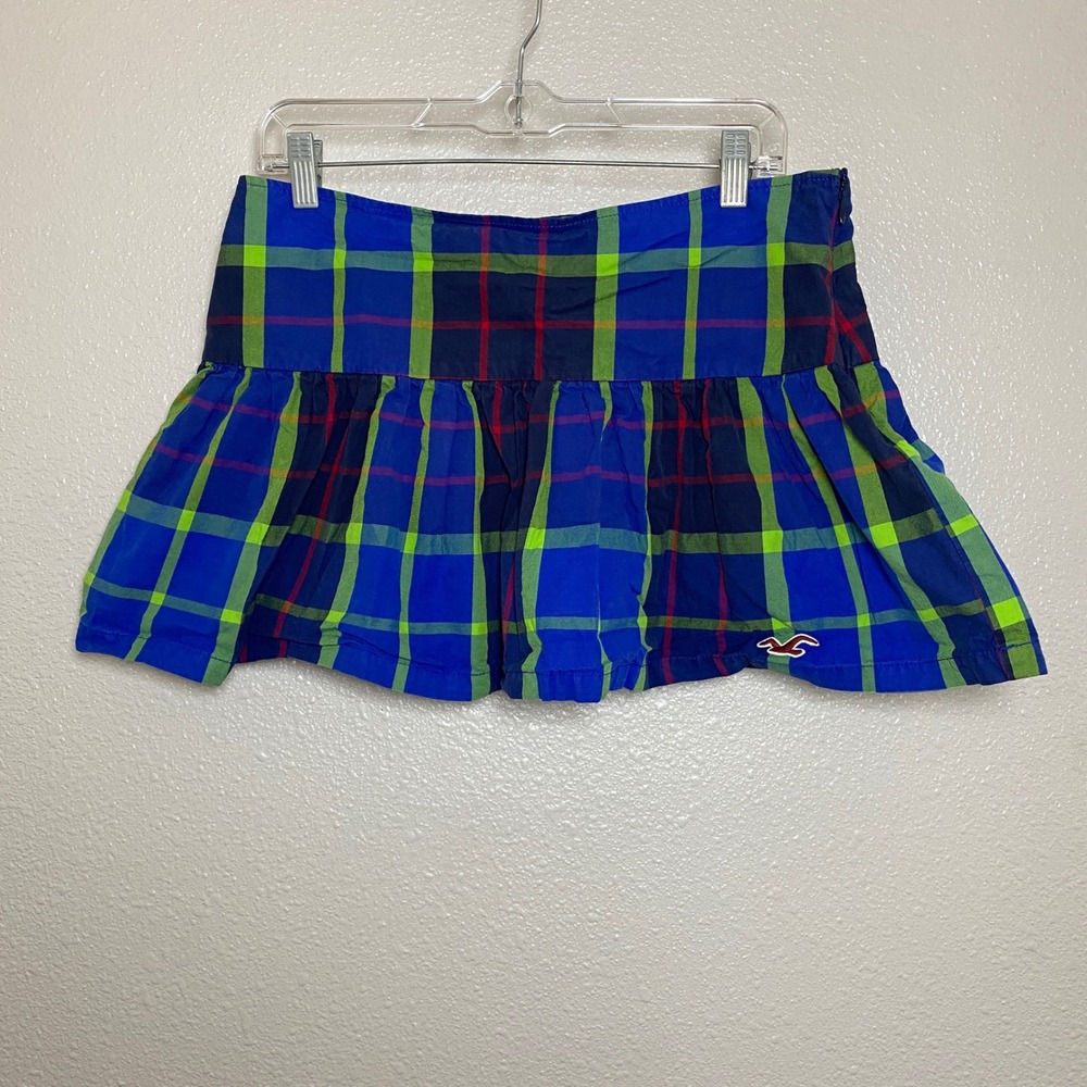 Hollister Y2K Plaid Micro Mini Skirt Size 9 Preppy Academic 2000s 100% Cotton